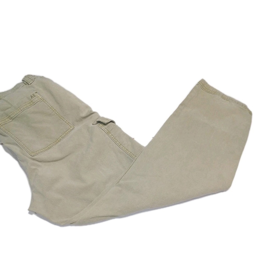 American Eagle Cargo Pants Womens 16 Tan Stretch Utility Casual Wide Leg - Picture 13 of 13